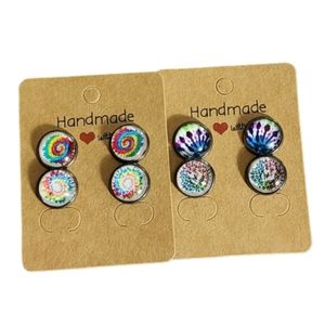Tie Dye Mix Bulk/Pack Stud Earrings (4 Pairs)